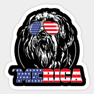 Proud Bearded Collie American Flag Merica gift Sticker